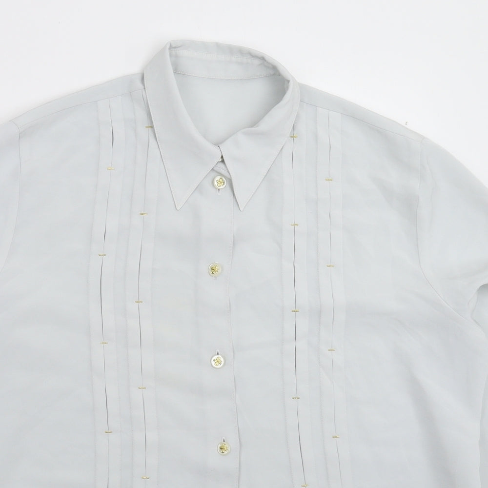Womens UK Size 2XL Preworn Grey Basic Button-Up