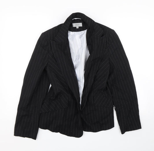 M&S Womens Black Striped  Jacket Suit Size 14