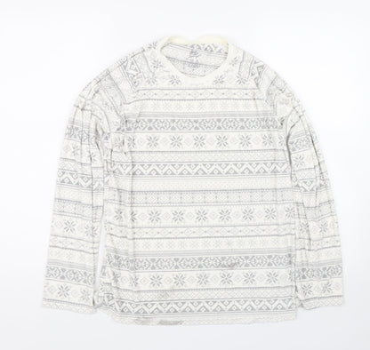 Primark Womens White Fair Isle  Top Pyjama Top Size XS