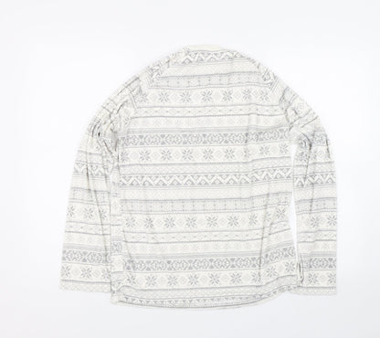 Primark Womens White Fair Isle  Top Pyjama Top Size XS