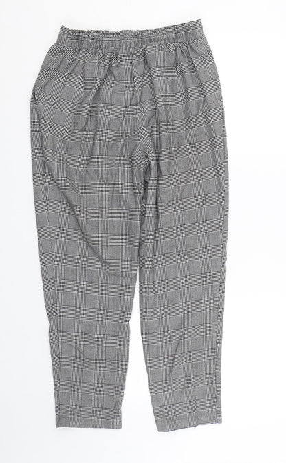 New look  Womens Black Houndstooth  Trousers  Size 10 L23.5 in