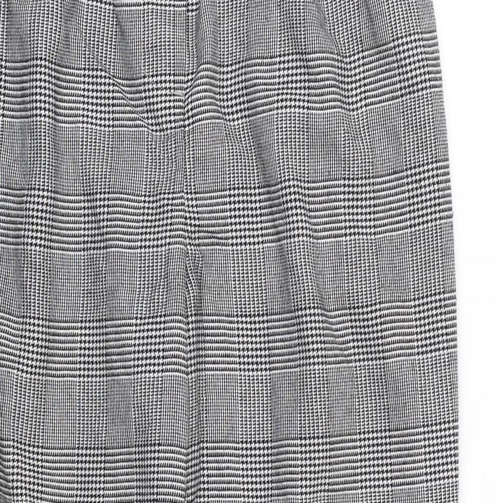 New look  Womens Black Houndstooth  Trousers  Size 10 L23.5 in