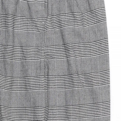 New look  Womens Black Houndstooth  Trousers  Size 10 L23.5 in
