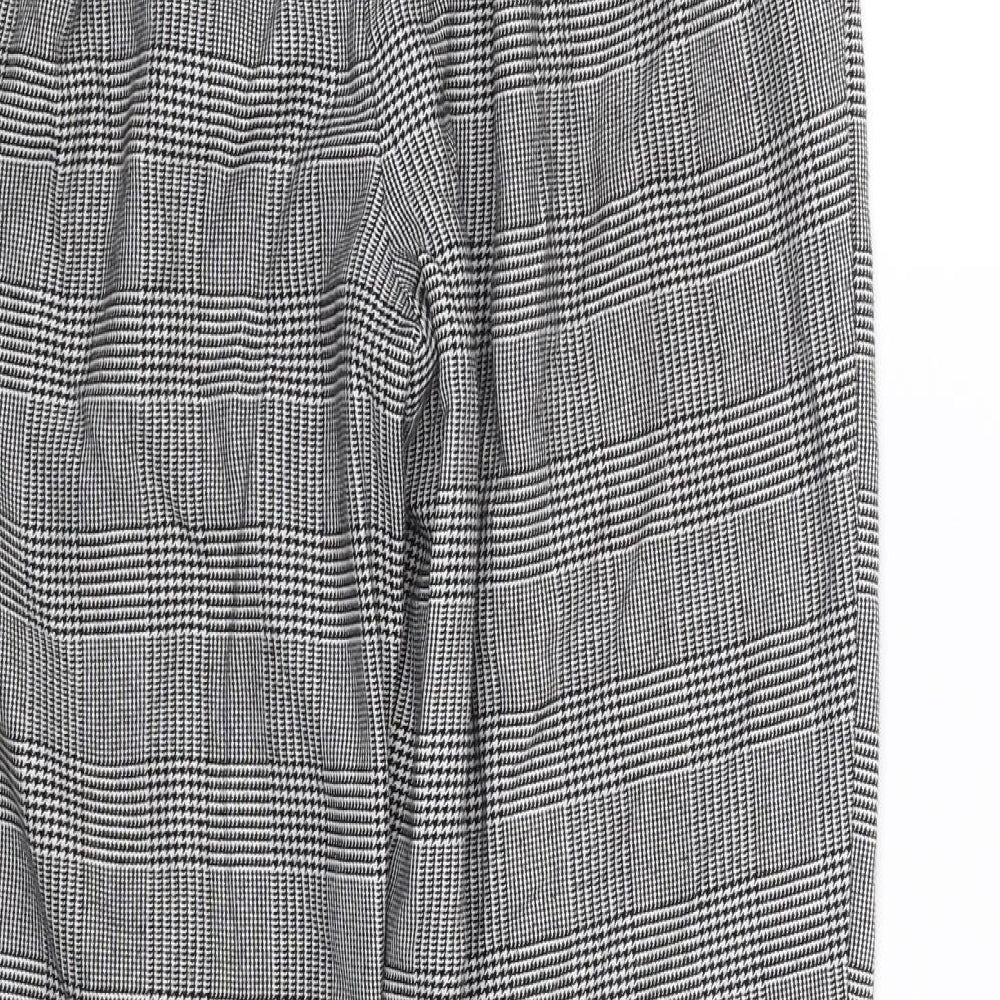 New look  Womens Black Houndstooth  Trousers  Size 10 L23.5 in