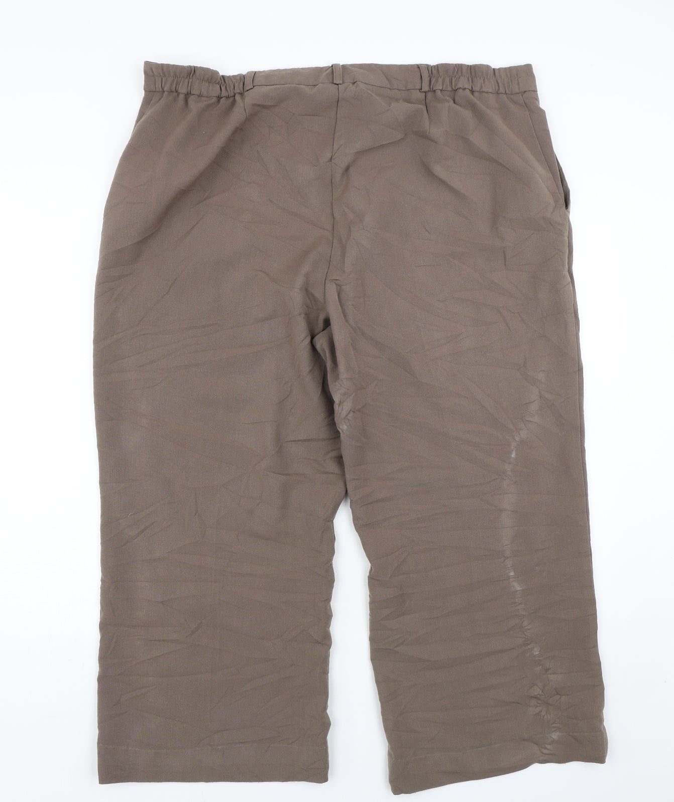 Womens UK Size 20 Essential Collection Regular Fit Cropped Brown Trousers