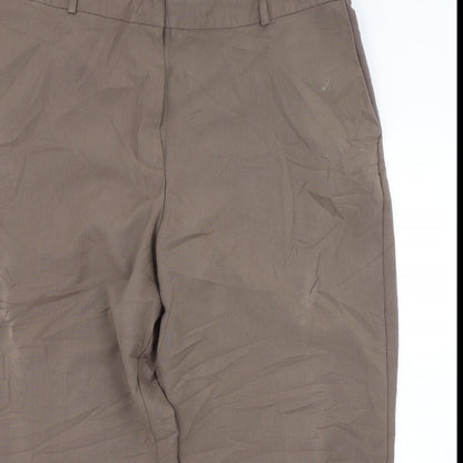 Womens UK Size 20 Essential Collection Regular Fit Cropped Brown Trousers