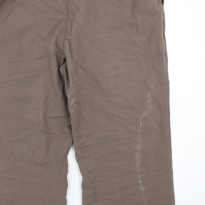 Womens UK Size 20 Essential Collection Regular Fit Cropped Brown Trousers