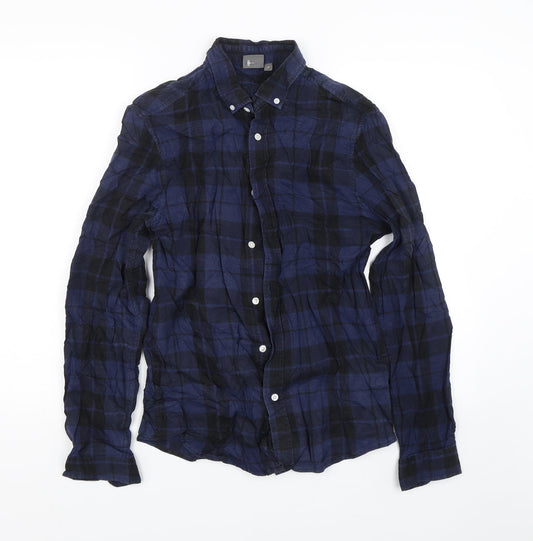 ASOS Mens Blue Check   Button-Up Size M