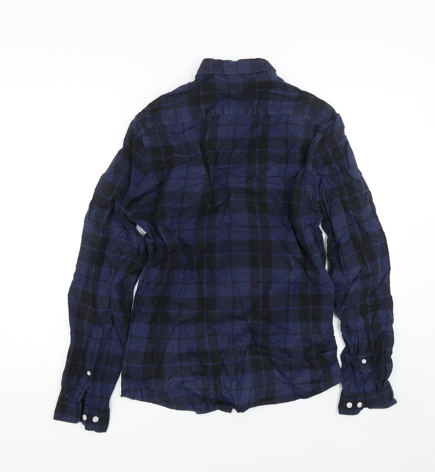 ASOS Mens Blue Check   Button-Up Size M