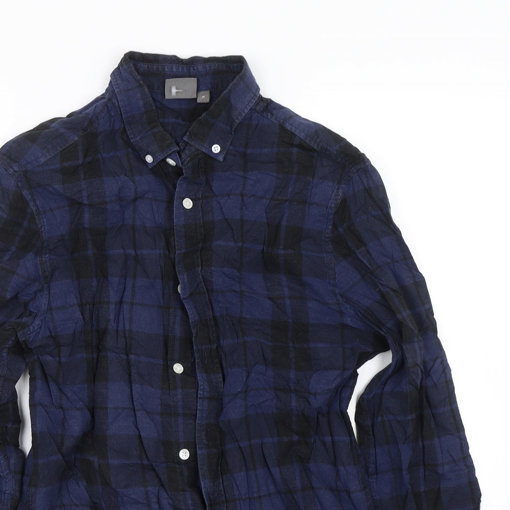 ASOS Mens Blue Check   Button-Up Size M
