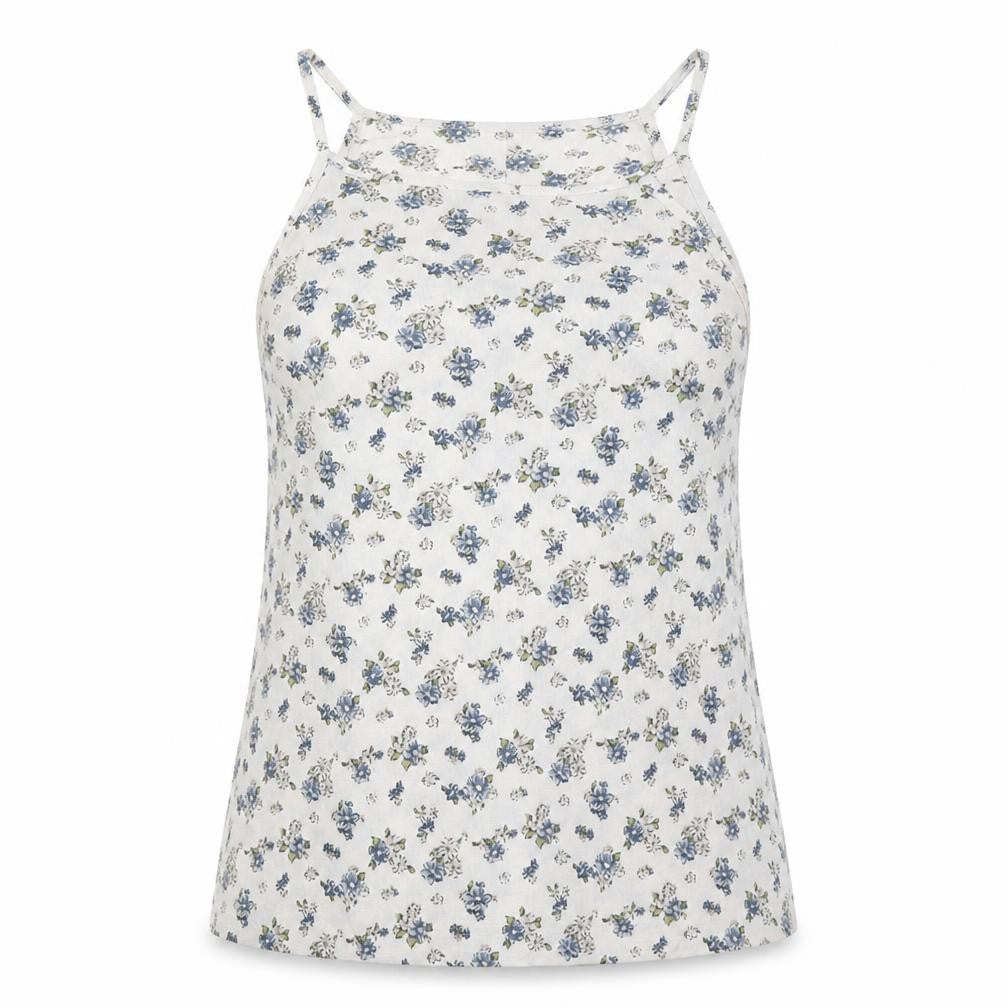 Cameo rose Womens White Floral  Basic Tank Size 14