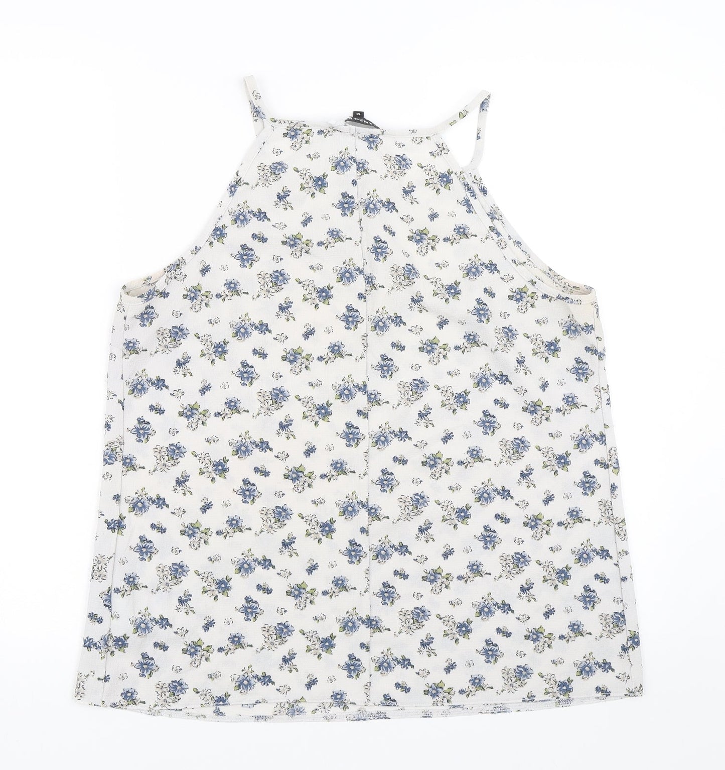 Cameo rose Womens White Floral  Basic Tank Size 14