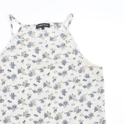 Cameo rose Womens White Floral  Basic Tank Size 14