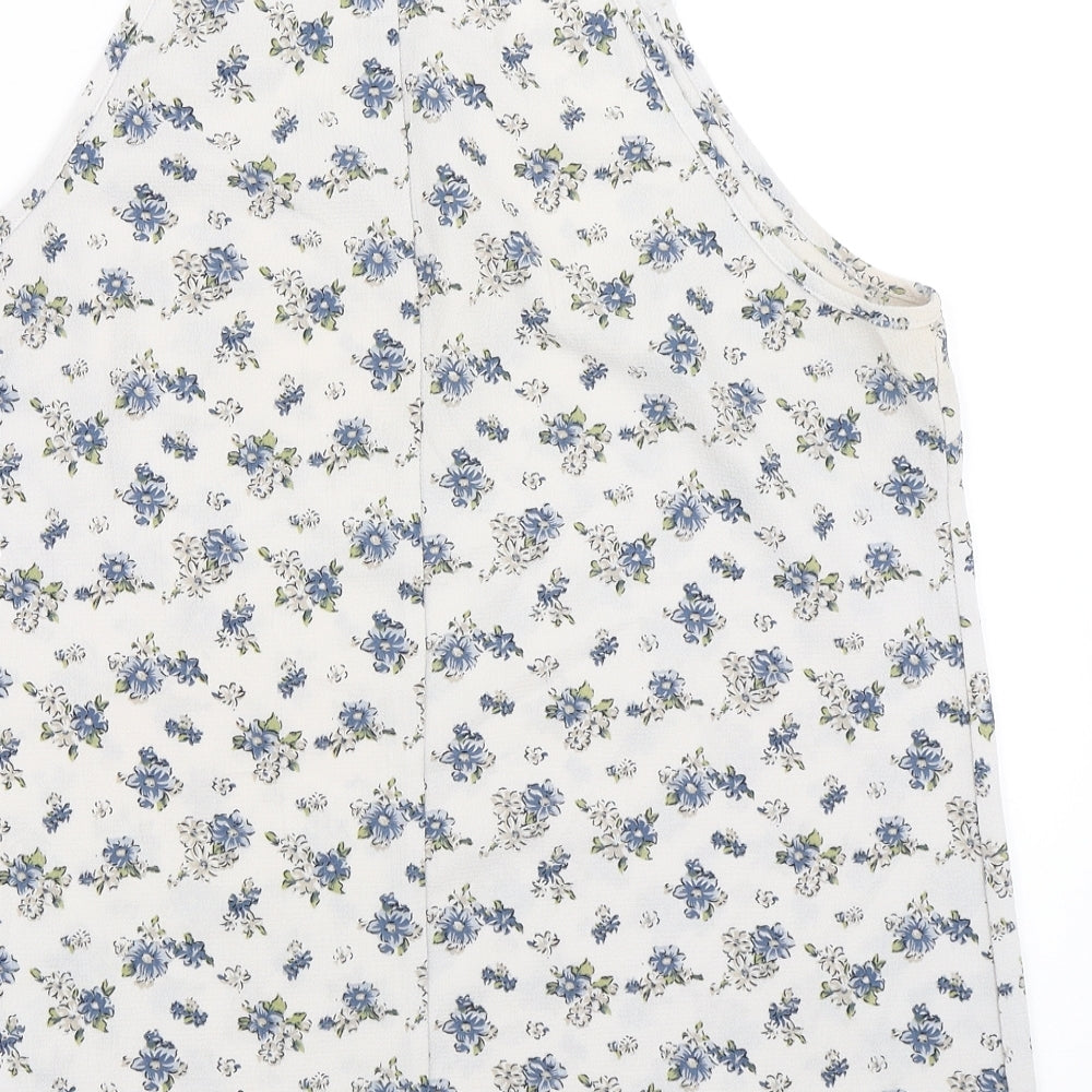 Cameo rose Womens White Floral  Basic Tank Size 14