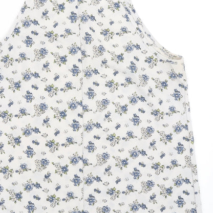 Cameo rose Womens White Floral  Basic Tank Size 14