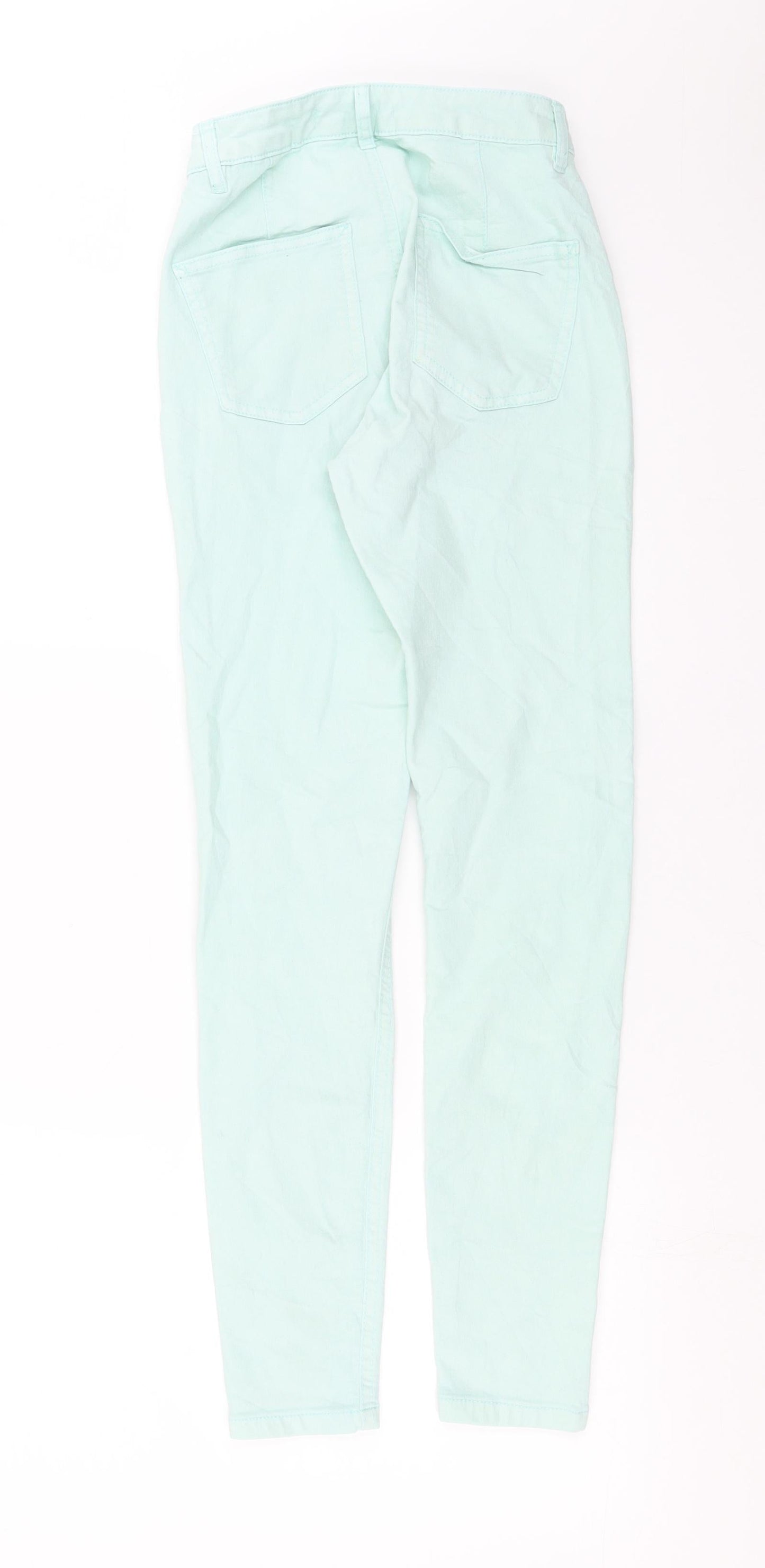Womens UK Size 2XS SINSAY Extra-Slim Fit Skinny Green Jeans