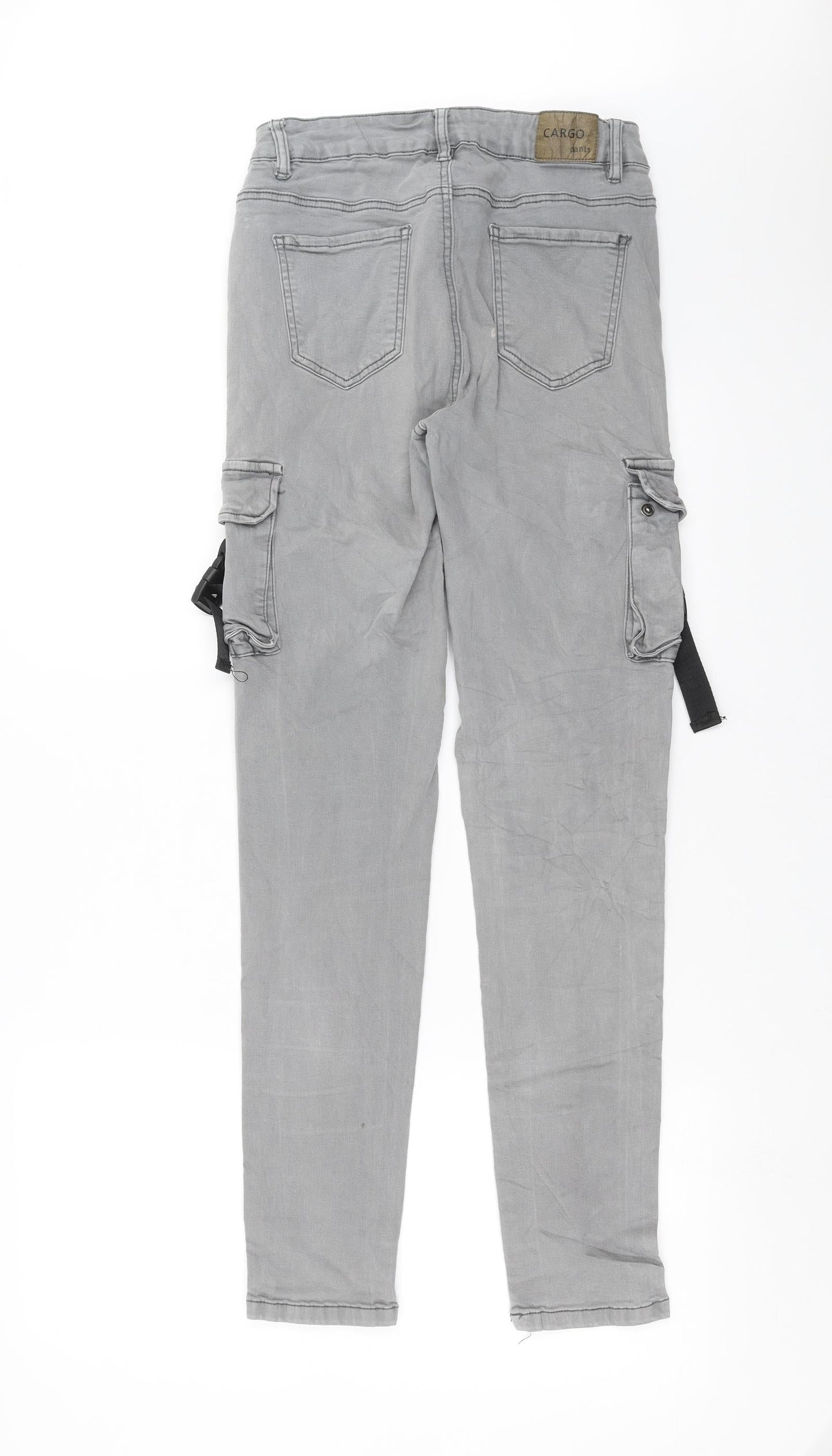 Womens UK Size L Preworn Slim Fit Capri Grey Jeans