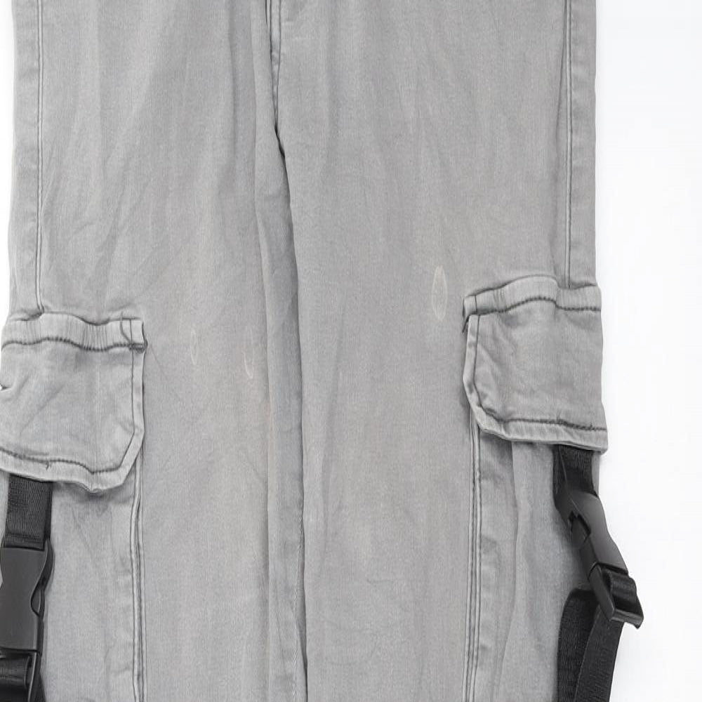 Womens UK Size L Preworn Slim Fit Capri Grey Jeans