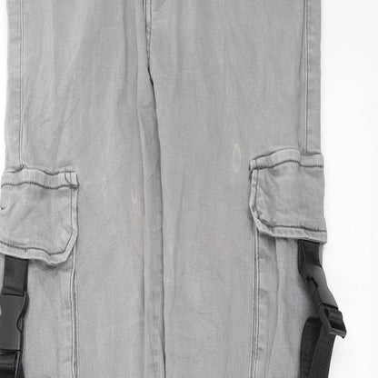 Womens UK Size L Preworn Slim Fit Capri Grey Jeans