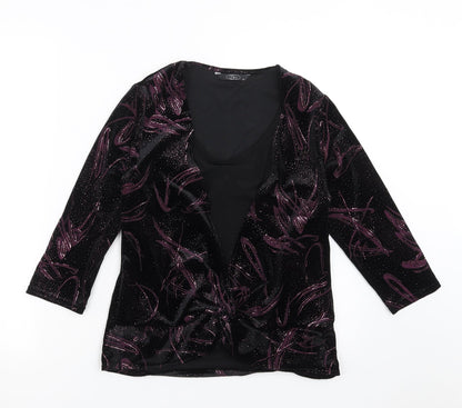 Womens UK Size 12 BM Black Basic Blouse