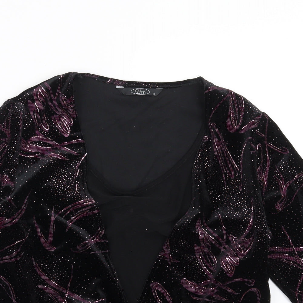 Womens UK Size 12 BM Black Basic Blouse