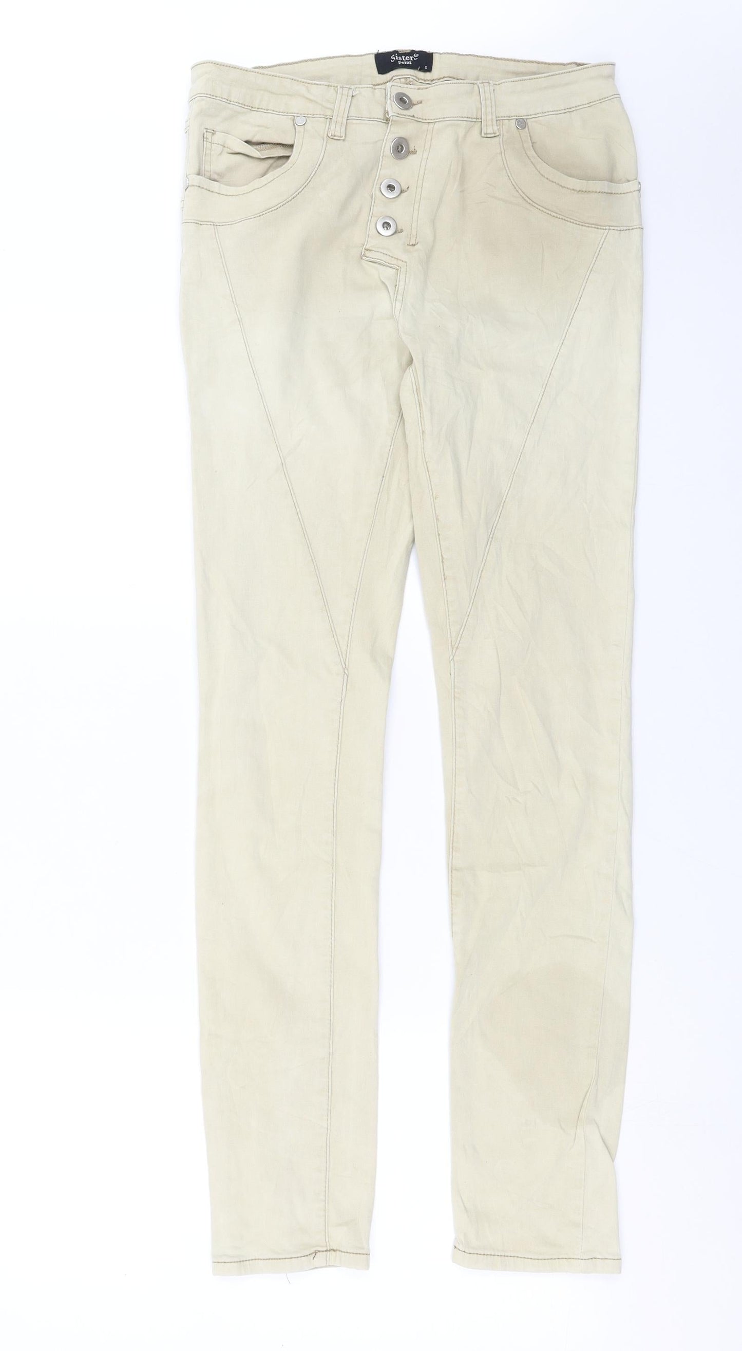 Sisters Point Womens Beige  Denim Skinny Jeans Size S L31 in