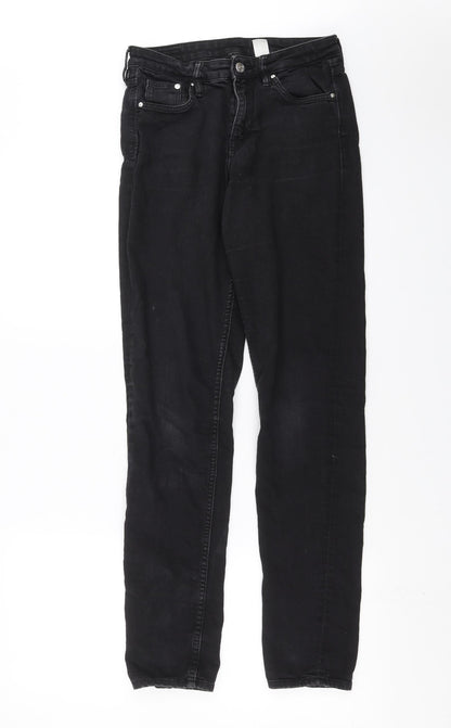 Womens UK Size 27 in H&M Extra-Slim Fit Skinny Black Jeans