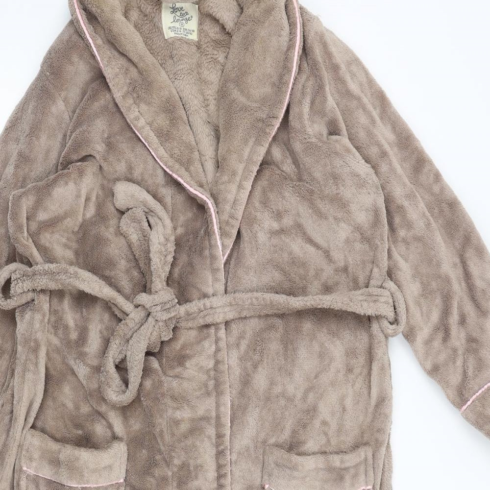 Love to Lounge Womens Brown Solid  Kimono Gown Size 6
