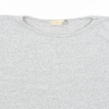 Womens UK Size M Silk Grey Cropped T-Shirt