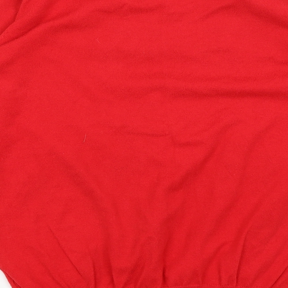 Womens UK Size S Papaya Red Pullover Jumper