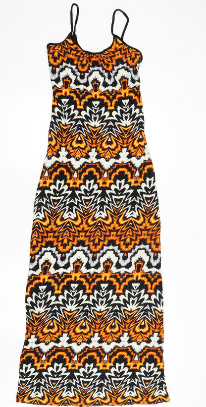 Dorothy Perkins Womens Black Geometric  A-Line  Size 8