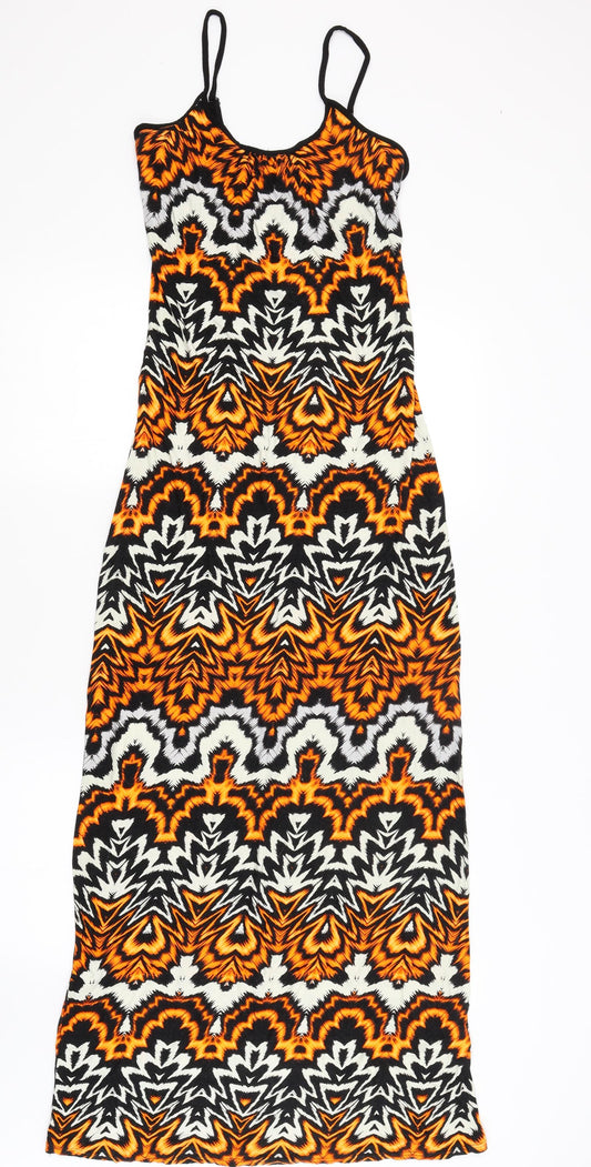 Dorothy Perkins Womens Black Geometric  A-Line  Size 8