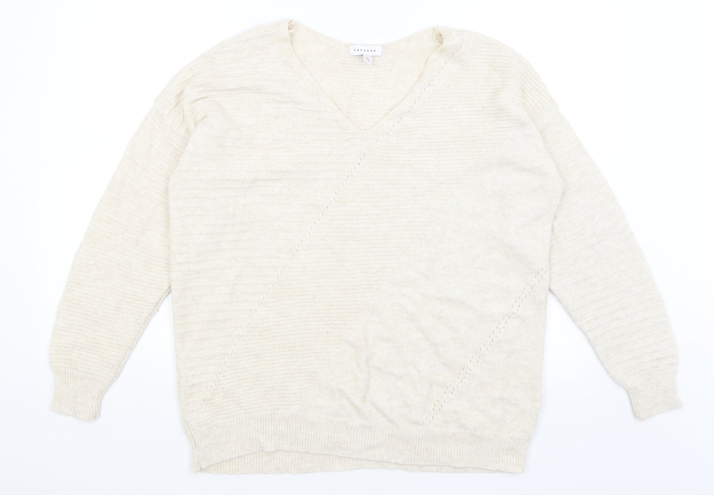 Womens UK Size S Topshop Beige Pullover Jumper