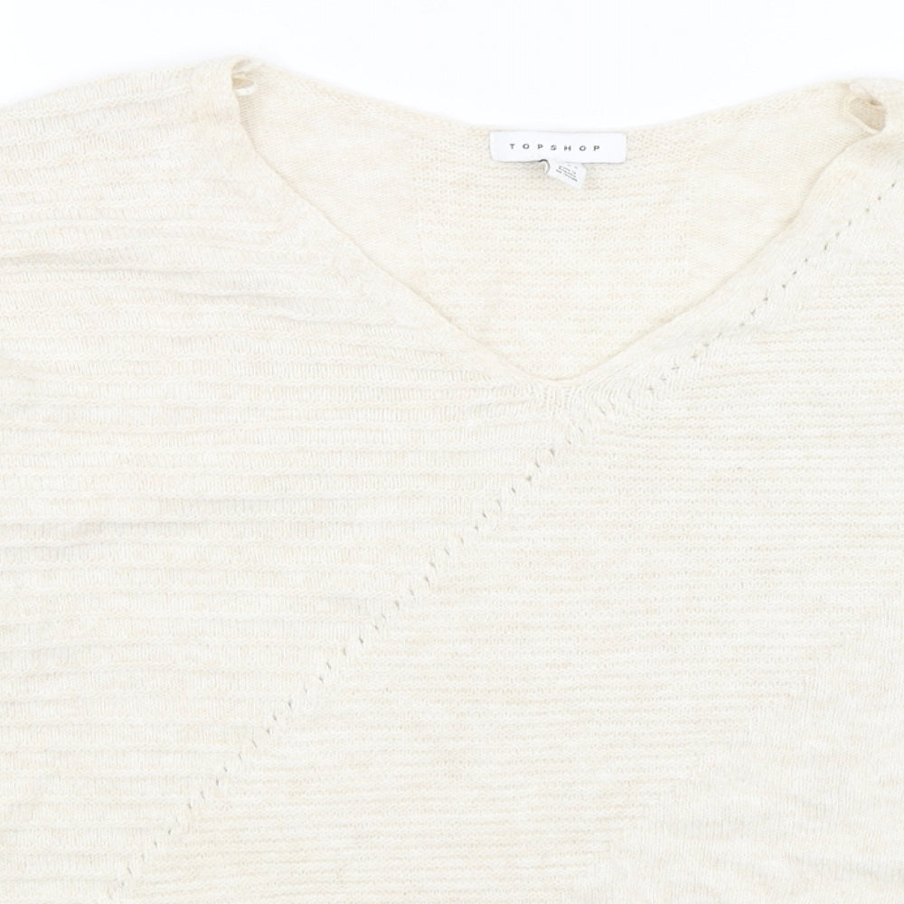 Womens UK Size S Topshop Beige Pullover Jumper