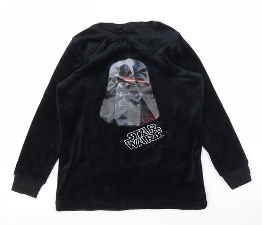 Matalan Boys Black  Velvet Pullover Jumper Size 11 Years  - Star Wars