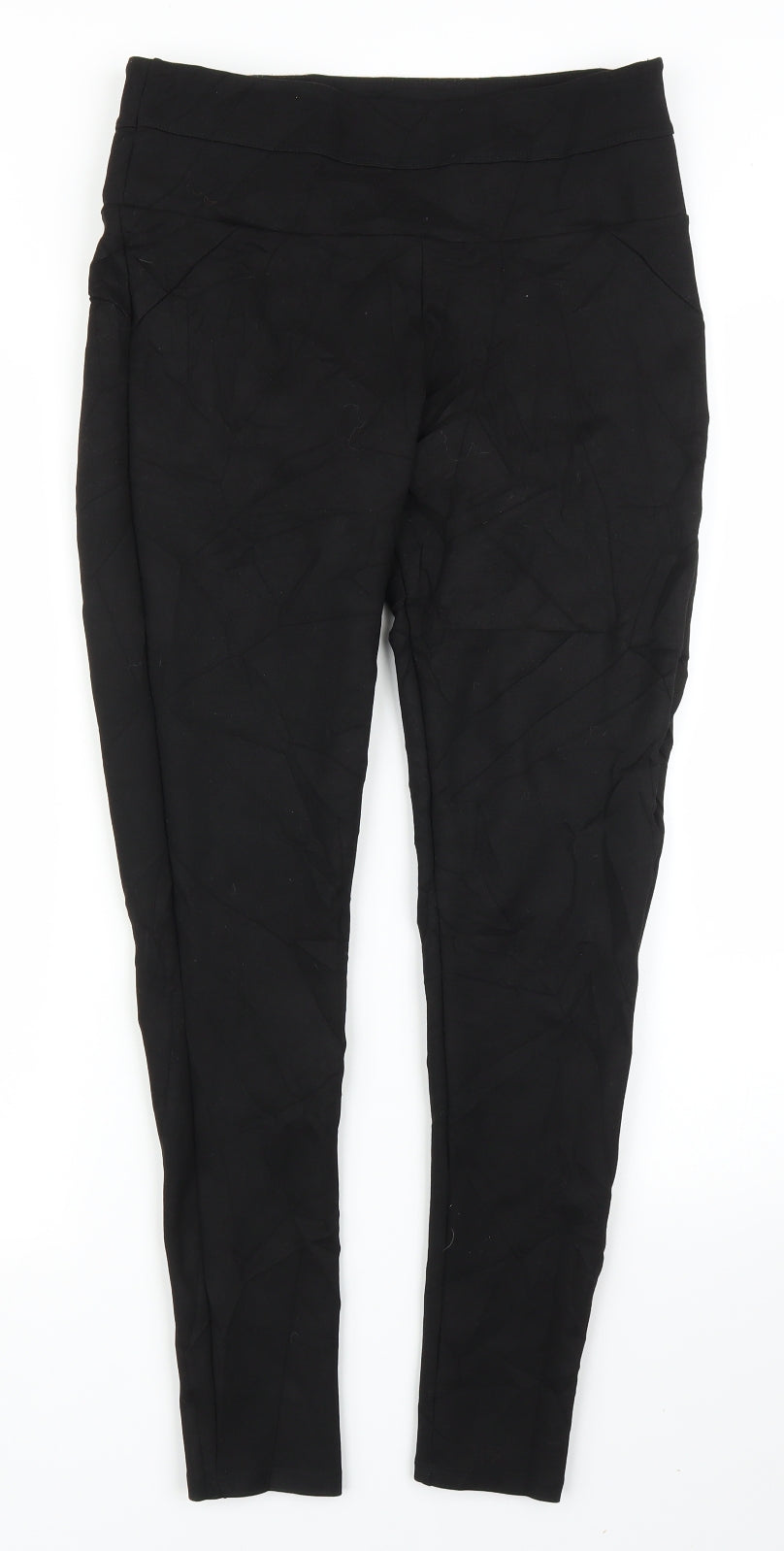 Womens UK Size 12 F&F Regular Fit Carrot Black Trousers