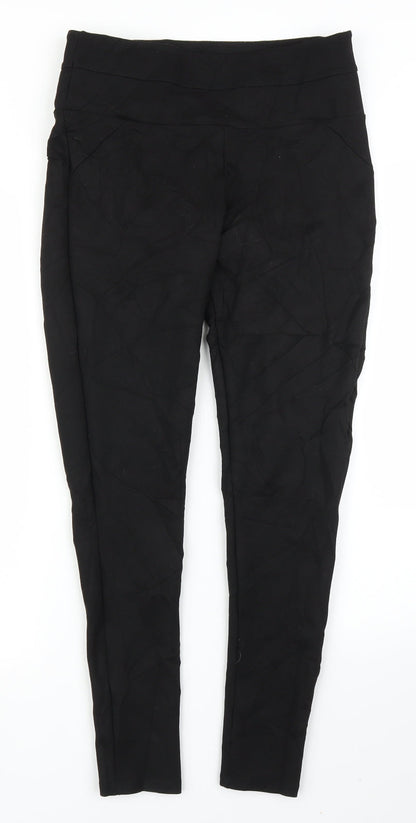 Womens UK Size 12 F&F Regular Fit Carrot Black Trousers