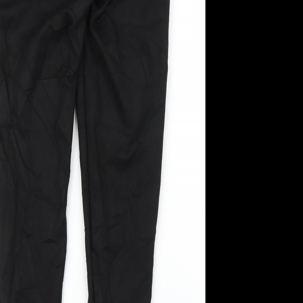 Womens UK Size 12 F&F Regular Fit Carrot Black Trousers