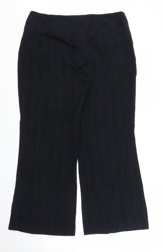 Lime Womens Blue Striped  Trousers  Size 14 L26 in