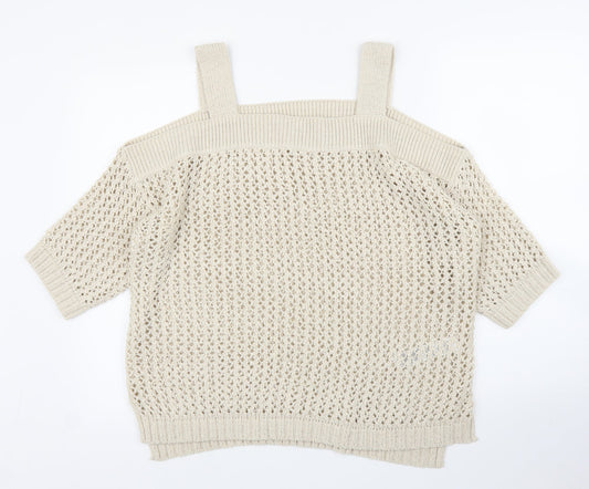 Womens UK Size L M&S Beige Pullover Jumper