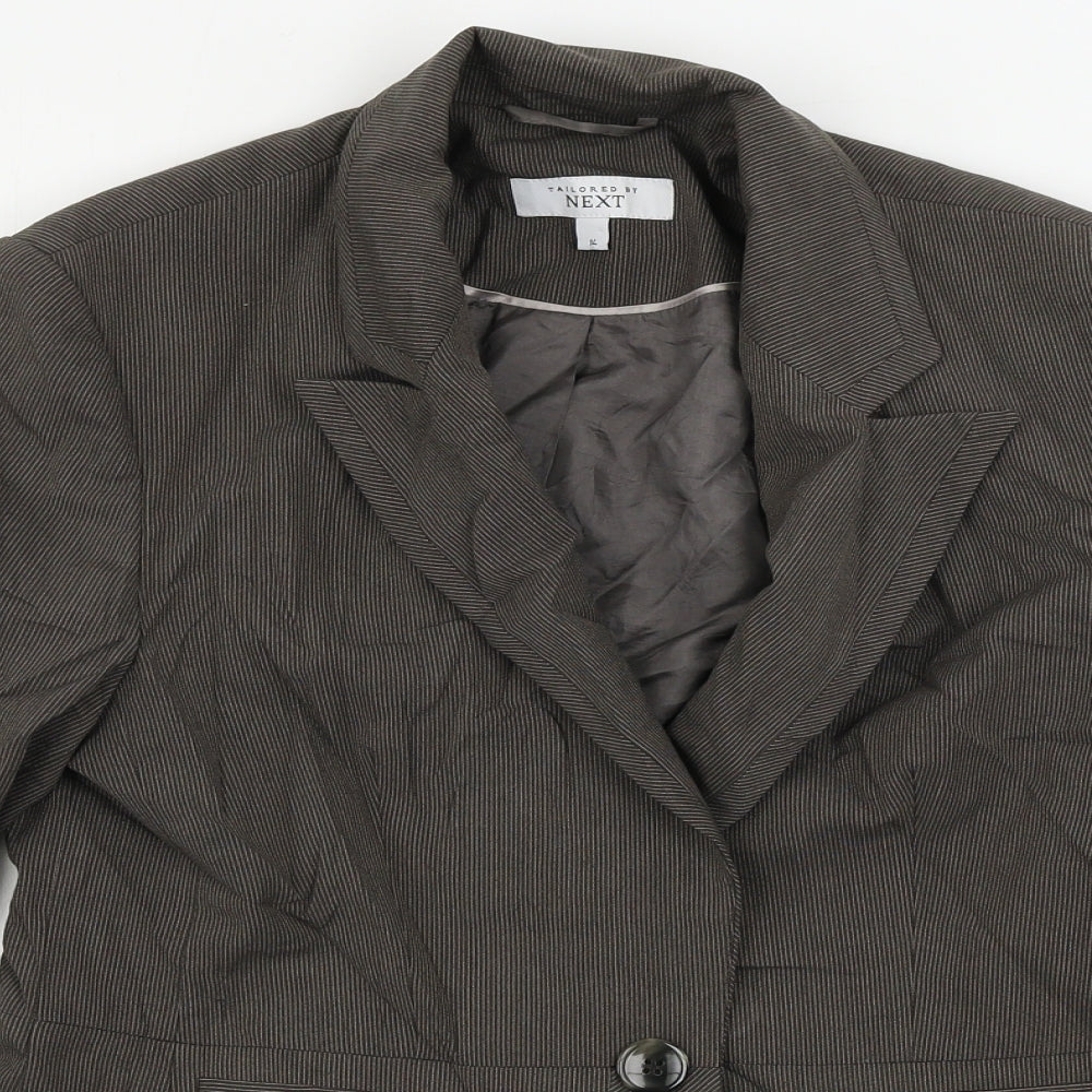 NEXT  Womens Grey Striped  Jacket Blazer Size 14