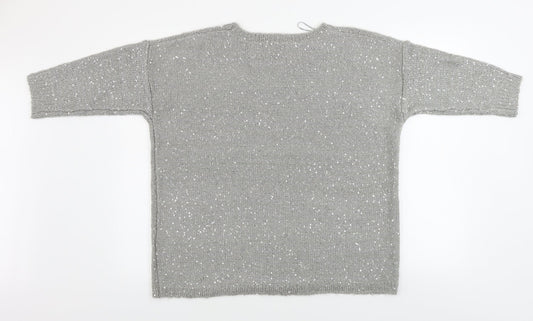 Womens UK Size L Pebble Bay Grey Pullover Jumper