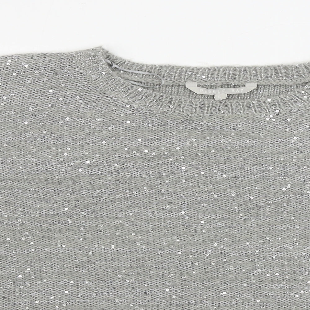 Womens UK Size L Pebble Bay Grey Pullover Jumper