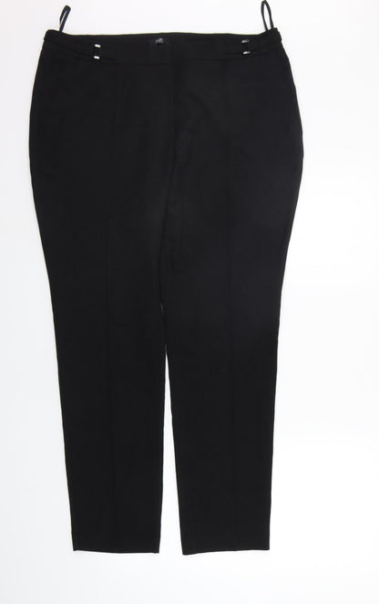 Womens UK Size 16 F&F Regular Fit  Black Trousers