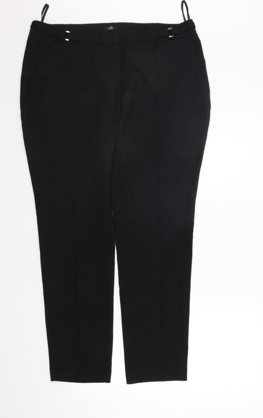 F&F Womens Black   Trousers  Size 16 L29 in