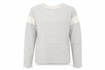 M&Co Girls White Striped  Pullover Jumper Size 12-13 Years