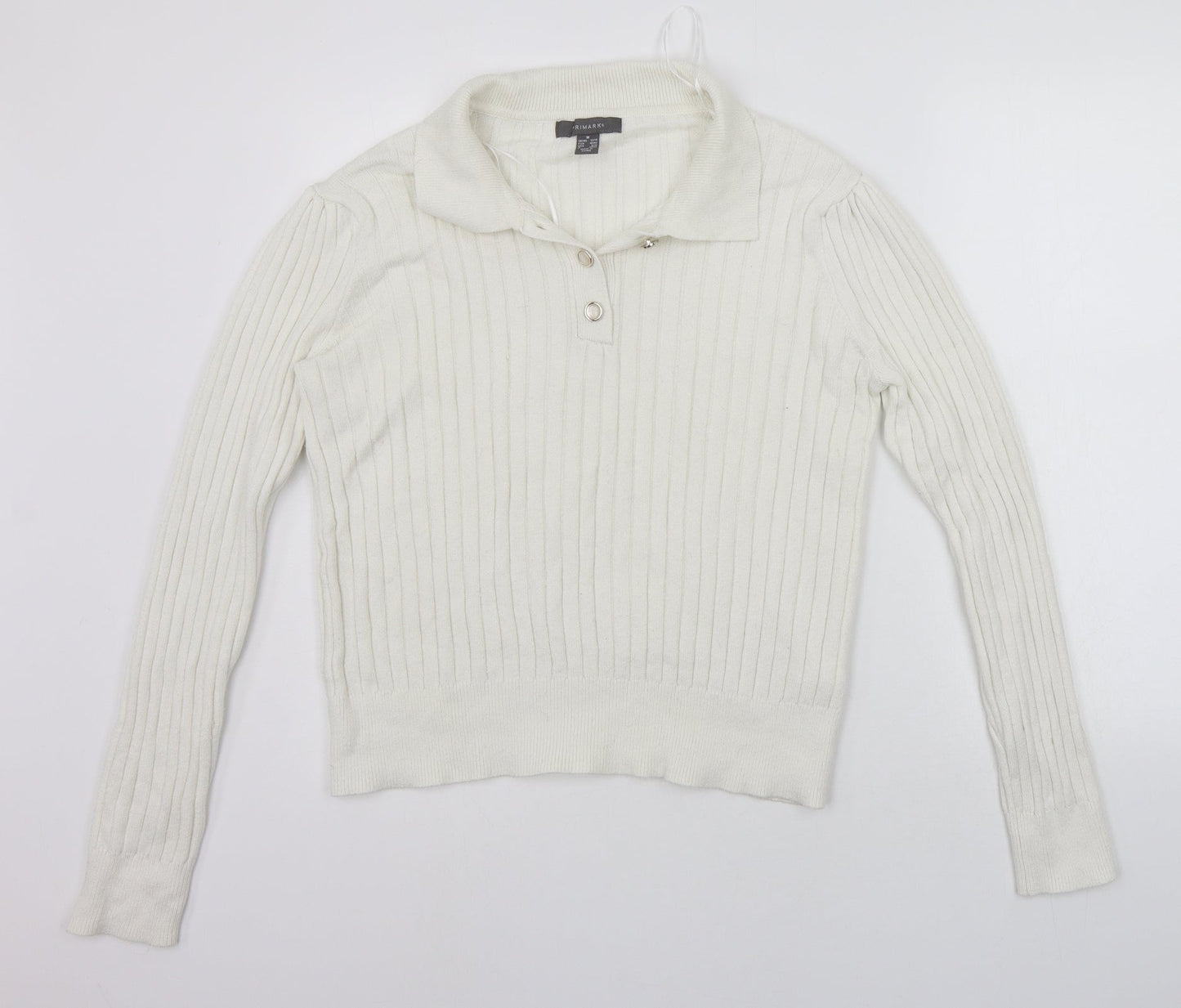 Primark Womens White   Pullover Jumper Size M