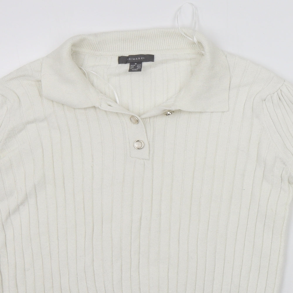 Primark Womens White   Pullover Jumper Size M