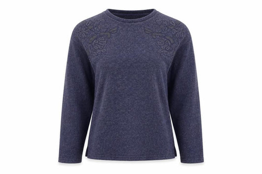 Womens UK Size 10 Nutmeg Blue Pullover Jumper