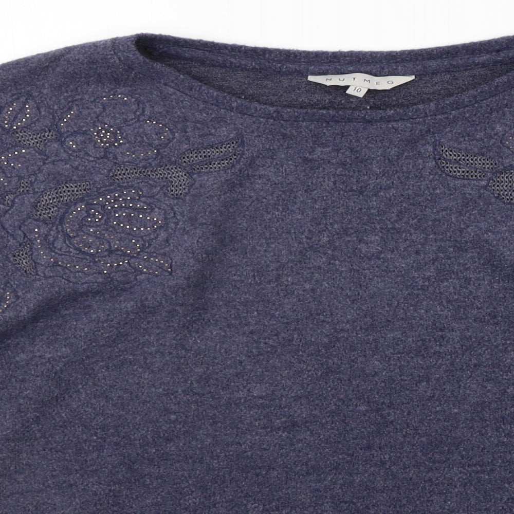 Nutmeg Womens Blue   Pullover Jumper Size 10
